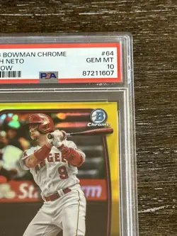 2023 bowman chrome baseball Zach Neto - 27/75 Yellow PSA 10! - Image 5