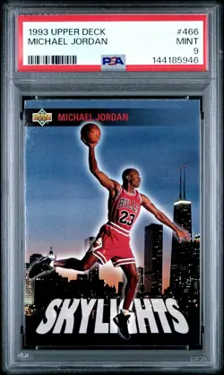 1993 UPPER DECK #466 MICHAEL JORDAN SKYLIGHTS BULLS MINT PSA 9 - Image 1