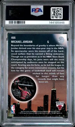 1993 UPPER DECK #466 MICHAEL JORDAN SKYLIGHTS BULLS MINT PSA 9 - Image 2