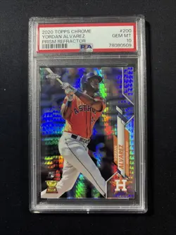2020 Topps Chrome Rookie Prism Refractor Yordan Alvarez #200 RC PSA 10 - Image 1