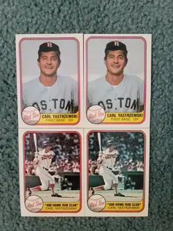 1981 Fleer Carl Yastrzemski Baseball Card Mixed Lot of approx 4 Cards - Image 1