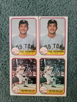 1981 Fleer Carl Yastrzemski Baseball Card Mixed Lot of approx 4 Cards - Image 2