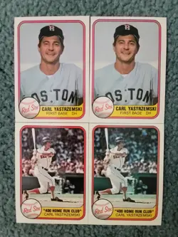 1981 Fleer Carl Yastrzemski Baseball Card Mixed Lot of approx 4 Cards - Image 4