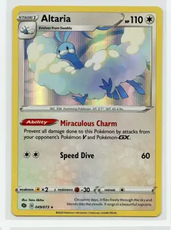 Altaria 049/073 Champion's Path Holo Rare Mint Pokemon Card NM-Mint Pokemon TCG - Image 1