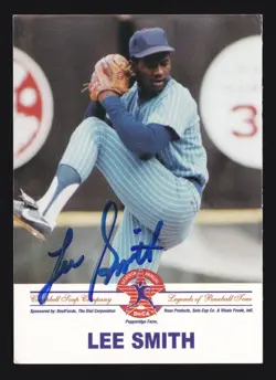 1999 Campbell's Soup Lee Smith Auto #9 Legends of Baseball Tour Autographs HOF - Image 1