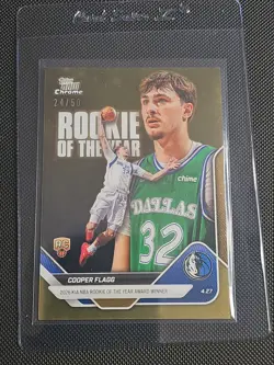 2025-26 Topps Now Cooper Flagg Rookie Of The Year ROTY True Gold Foil 24/50 SSP - Image 1