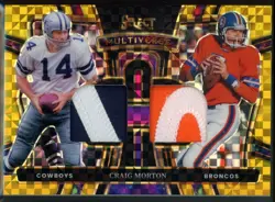 Craig Morton 2024 Panini Select #MP-CMN Multiverse Dual Relics Gold Prizm #/10 - Image 1