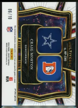Craig Morton 2024 Panini Select #MP-CMN Multiverse Dual Relics Gold Prizm #/10 - Image 2
