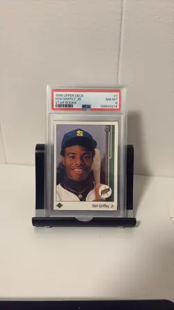 1989 UPPER DECK #1 KEN GRIFFEY JR. STAR ROOKIE RC PSA 8 - Image 1