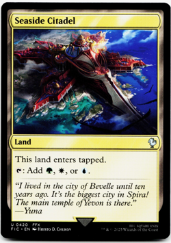 Seaside Citadel [Commander: Final Fantasy] MTG (FIC) - Tri-Color Land 🌳⚪💧 - Image 3