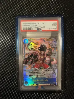 Bandai One Piece CCG Monkey D. Luffy OP11-118 Manga Alt Art Holo EN PSA 9 - Image 1