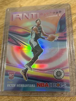 Panini 23/24 NBA Hoops Premium Stock Anti-Gravity Wembanyamaba Silver Prizm RC 5 - Image 1