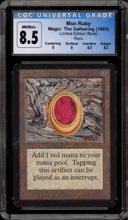 Magic The Gathering MTG Mox Ruby Beta Rare CGC 8.5 - Image 1