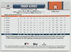 2026 Topps Chrome #3 Yordan Alvarez Potential MVP Buyback - Image 2