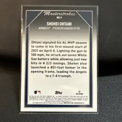 2022 Topps Gallery - Masterstrokes Shohei Ohtani #MS-9 - Image 2