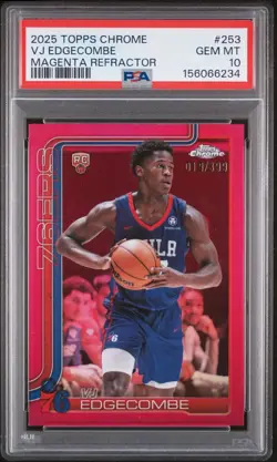 2025 Topps Chrome VJ Edgecombe RC Magenta /399 PSA 10 GEM MINT - Image 1