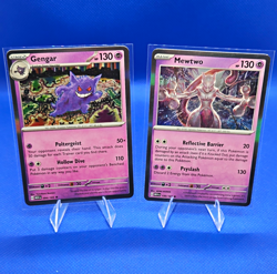 Pokemon TCG Scarlet & Violet 151 2-Card Holo Lot Gengar 094/165 Mewtwo 150/165 - Image 1