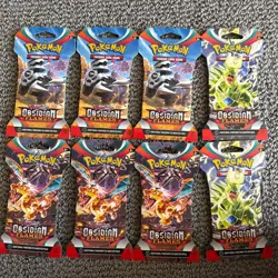 Pokemon TCG Scarlet & Violet Obsidian Flames Sleeved Booster Pack Lot of 8x - Image 1