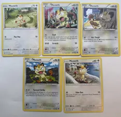 Meowth 5 Card Lot ~Cute cards~ Pokemon TCG - perfect for Meowth collectors - Image 1