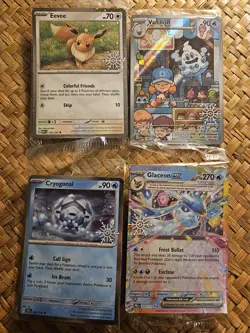 FULL SET Pokemon 2025 Holiday Advent Calendar Promo 8 Snowflake Stamp Cards Lot - Image 1