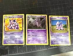 Pokemon TCG Lot 3 Nidoking 45/108 Nidorino 44/114 Nidoran Steam Siege - Image 1