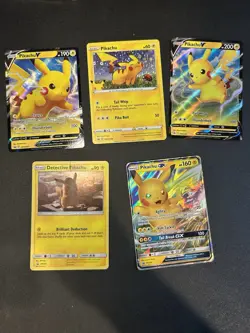 Pokemon TCG Pikachu Promo Holo Card Lot (5) Pikachu V GX Detective Pikachu - Image 1