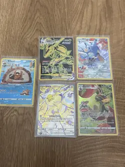 Pokemon TCG Rayquaza VMAX Kingdra Joltik Flapple Bibarel 5-Card Holo Lot - Image 1
