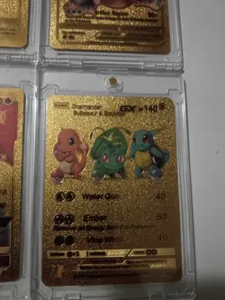 Pikachu Gold Metal 4-Card Lot - Charizard GX/Blastoise VMAX Pokemon TCG Goldfoil - Image 4