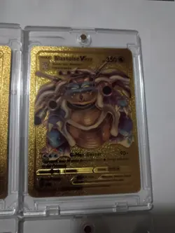 Pikachu Gold Metal 4-Card Lot - Charizard GX/Blastoise VMAX Pokemon TCG Goldfoil - Image 5