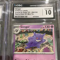 Pokemon TCG Lot (2) - Gengar 094/165 151 - CGC 10 Holo EN - SWIRL and CGC #’S!! - Image 5