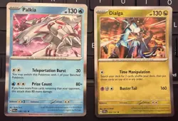 Pokemon TCG Dialga SSP 135/191 & Palkia PAR 040/182 Holo Rare Card Lot (2) NM - Image 1