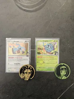 Pokemon TCG Ascended Heroes Erika's Tangela + Larry's Komala Cosmos Holo Bundle - Image 1