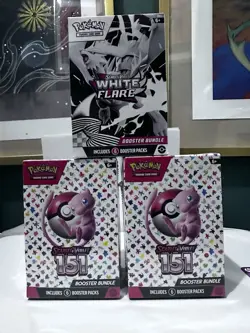 Pokemon Scarlet & Violet White Flare (1x) & 151 Booster Bundle Box (2x) New Lot - Image 2