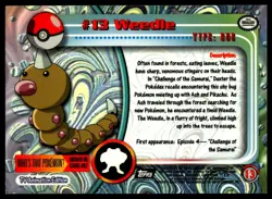 Weedle #13 1999 Topps TV Lightly played - Pokemon Card - Image 2