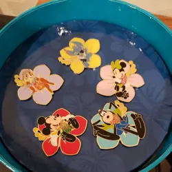 Disney Pin Stitch's High Sea Adventure Flower Lei Box of 5 Pins LE 500 42732 DCL - Image 1
