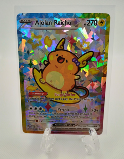 DERPY POKEMON FAN MADE Alolan Raichu ex SAR Full Art Holo 010/055 EN - Image 1