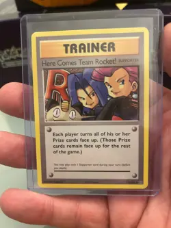 Secret Pokemon TCG Card Evolutions Here Comes Team Rocket 113/108 Trainer - Image 1