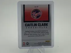 2025 PANINI CAITLIN CLARK CHRONICLED 27 CAITLIN CLARK GREEN LASER RARE - Image 3