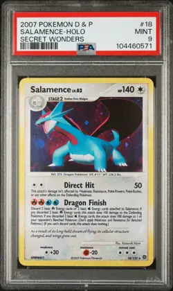 💫 Bleed Swirl 💫 Pokemon Salamence 18/132 Secret Wonders Holo Rare - PSA 9 Mint - Image 5