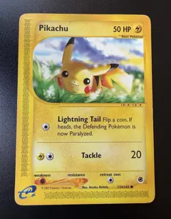 Pikachu 124/165 Expedition Base Set Regular Common Basic ENG 2002 50 - Image 1