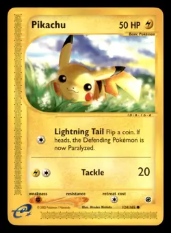 Pikachu 124/165 Common Expedition Base Set Pokemon Lightly Played - Image 1
