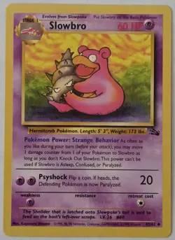 Slowbro 43/62 Uncommon Fossil Unlimited Pokemon Card Wizards Of The Coast 1999 - Image 1