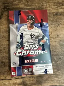 2026 TOPPS CHROME BASEBALL HOBBY BOX (1 AUTO) MLB Brand New Factory Sealed!🔥 - Image 1