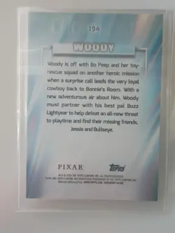 2026 Topps Chrome Disney Woody (Toy Story 5) #194 GOLD Wave Refractor /50 - Image 3