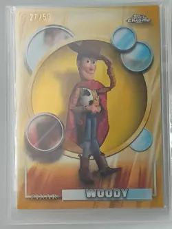 2026 Topps Chrome Disney Woody (Toy Story 5) #194 GOLD Wave Refractor /50 - Image 4