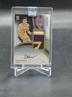 2024 Panini Eminence Dalton Knecht Rookie Gold Logo Patch Auto 5/5 LA Lakers 1/1 - Image 1