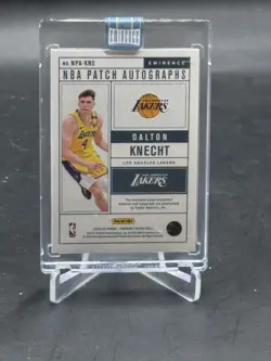 2024 Panini Eminence Dalton Knecht Rookie Gold Logo Patch Auto 5/5 LA Lakers 1/1 - Image 2
