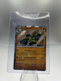 Pokemon TCG Lucario Scarlet & Violet Paldean Fates Holo Shiny Rare Card 174/091 - Image 1