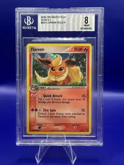 2006 Pokemon Flareon POP Series 3 Holo R 2/17 BGS 8 NM/Mint - Image 1