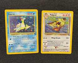 Pokemon TCG Vintage Holo 2-Card Lot: Lapras 10/62 and Pidgeot 8/64 (English) - Image 1